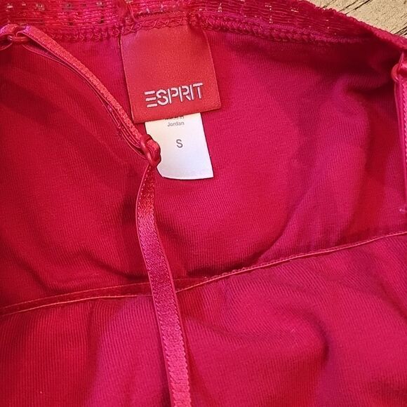 Red and navy v neck tank top size S Esprit - Picture 3 of 9